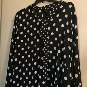 Worthington tie neck sheer polka dot blouse never worn